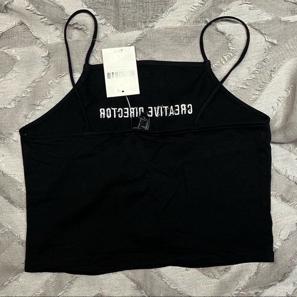 Women's Forever 21 Black Creative Director Cropped Spaghetti Strap Cami - Picture 2 of 3